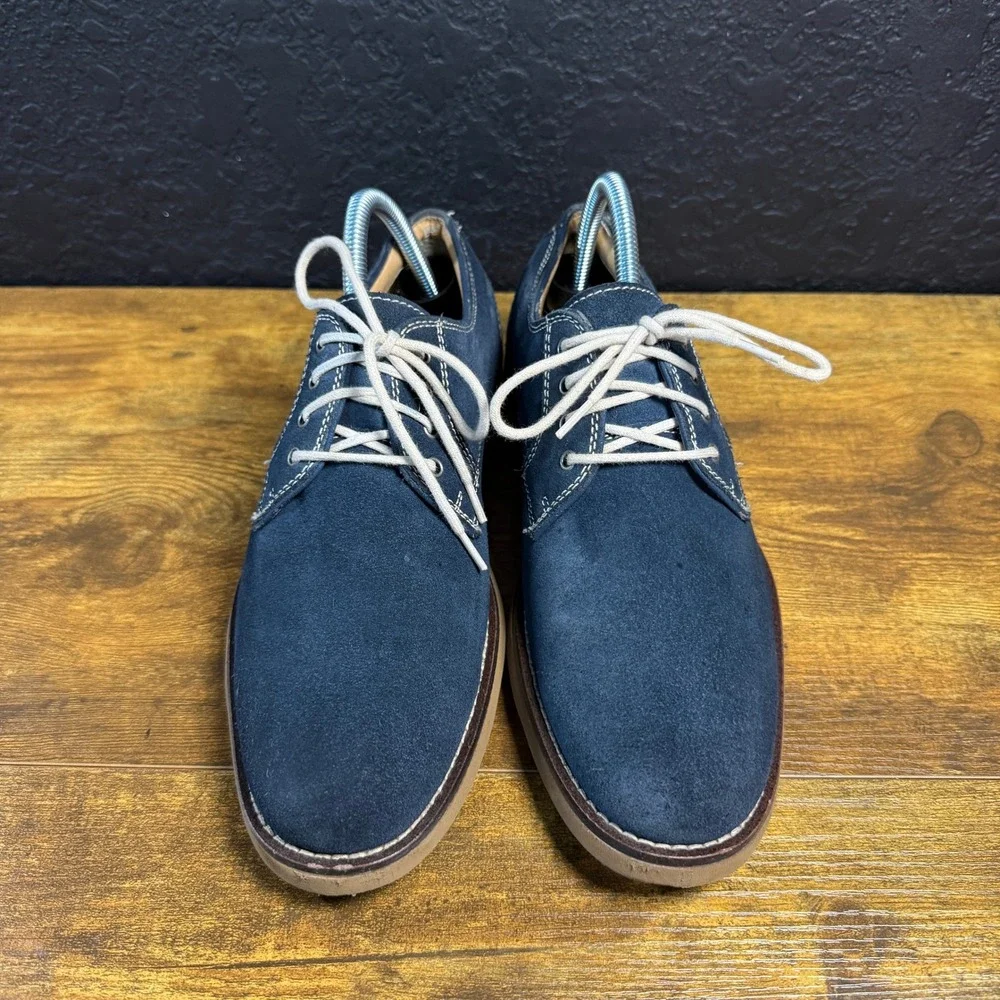 G.H. Bass Pasadena 70-10626 Navy Blue Suede Leather Oxford Shoes Mens Size‎ 7M